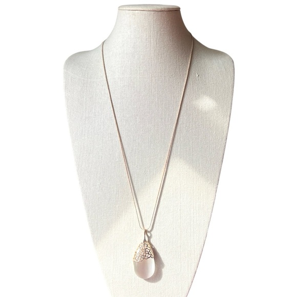White Moonglow Pendant Necklace - Picture 1 of 7
